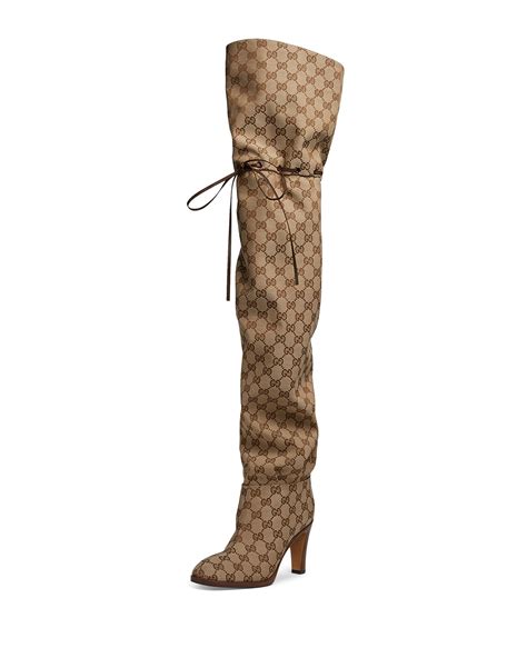 gucci lisa gg canvas knee boots|Gucci Lisa GG Over.